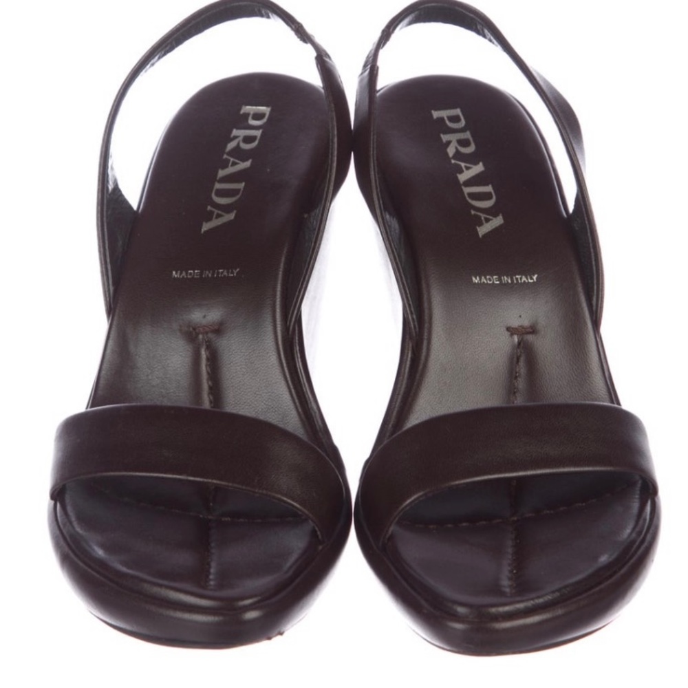 Prada Leather Wedge Sandals *Authentic* - Picture 3 of 8